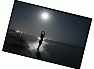 Full Moon Woman on Beach